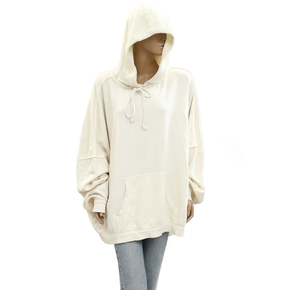 Free People We The Free Cozy Hoodie Sweatshirt Top Long Sleeve Ribbed XL 284187